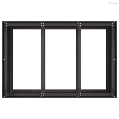 Fekete acél növénytartó 120x80x80 cm