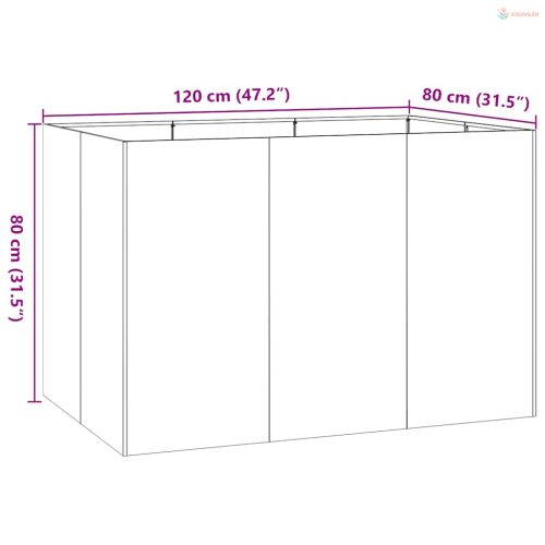 Növénytartó fehér 120x80x80 cm Acél