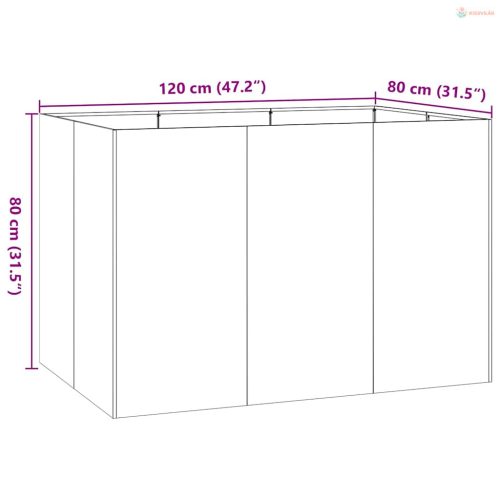 Ültetvény olívazöld 120x80x80 cm Acél
