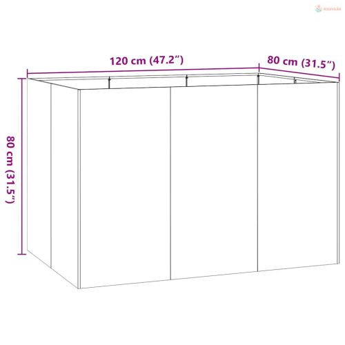 Növénytartó 120x80x80 cm Rozsdamentes acél