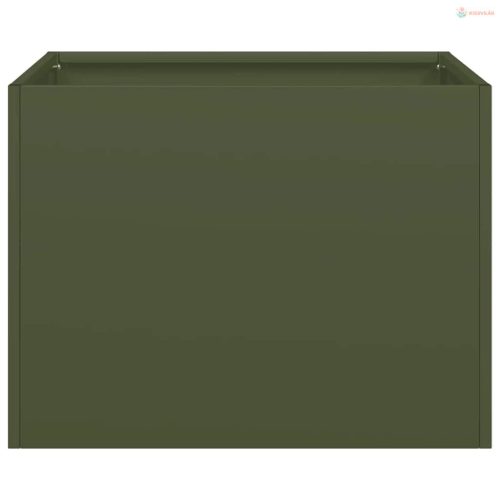 Olívazöld acél növénytartó 40x40x30 cm