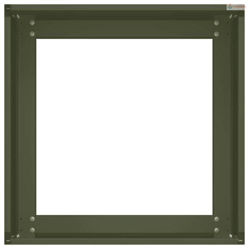 Olívazöld acél növénytartó 40x40x30 cm