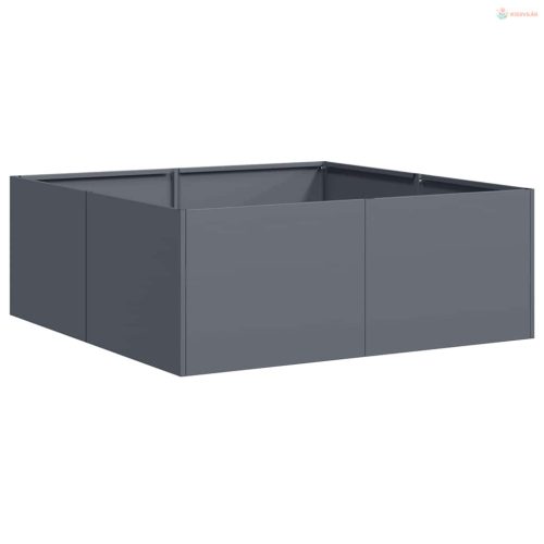 Antracitszürke acél növénytartó 80x80x30 cm