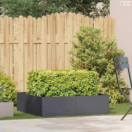 Antracitszürke acél növénytartó 100x100x30 cm