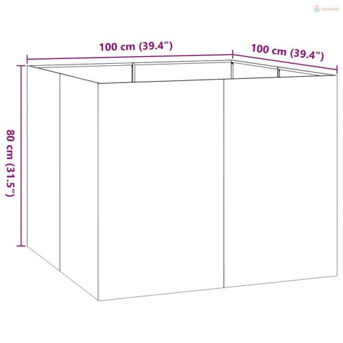 Ültetvény fekete 80x80x80 cm Acél