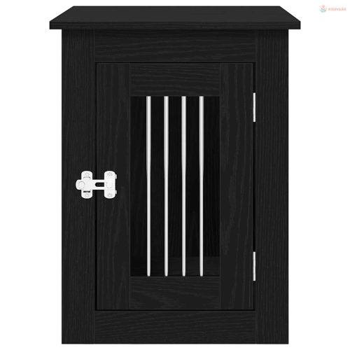 Fekete tölgyfa kutyaketrec bútor 45 x 62 x 59 cm