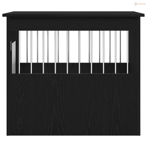 Fekete tölgyfa kutyaketrec bútor 55 x 75 x 65 cm