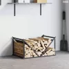Fekete hidegen hengerelt acél tűzifatároló 70x43x34,5 cm