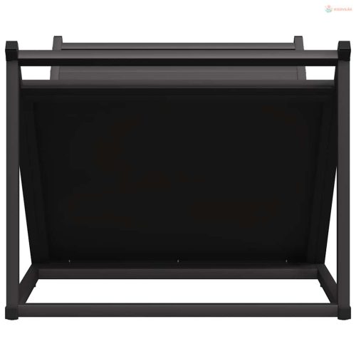 Fekete hidegen hengerelt acél tűzifatároló 70x43x34,5 cm