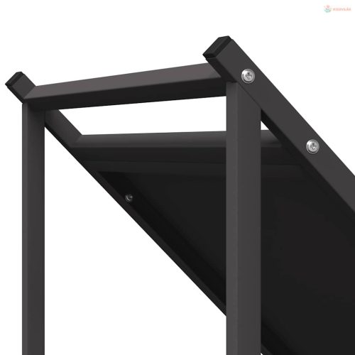 Fekete hidegen hengerelt acél tűzifatároló 70x43x34,5 cm