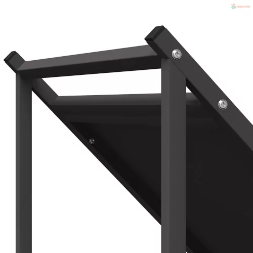Fekete hidegen hengerelt acél tűzifatároló 70x43x34,5 cm