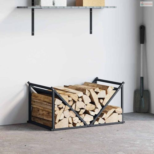 Antracitszürke hidegen hengerelt acél tűzifatároló 70x43x34,5cm