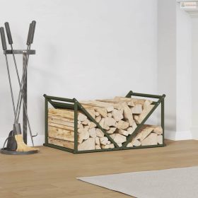   Olívazöld hidegen hengerelt acél tűzifatároló 70x43x34,5 cm