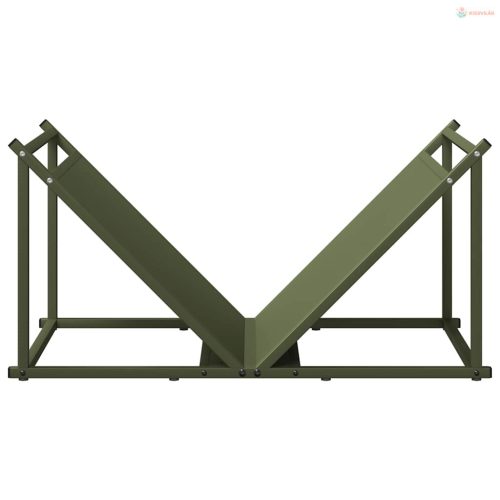 Olívazöld hidegen hengerelt acél tűzifatároló 70x43x34,5 cm