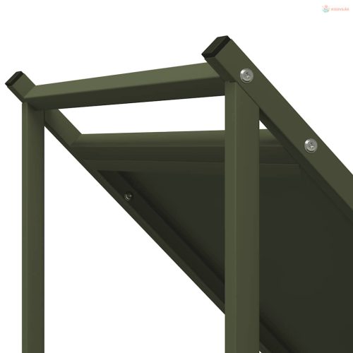 Olívazöld hidegen hengerelt acél tűzifatároló 70x43x34,5 cm