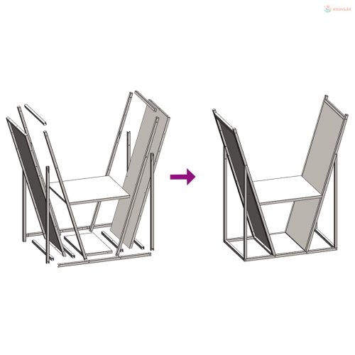 Fekete hidegen hengerelt acél tűzifatároló 69,5x35x81 cm
