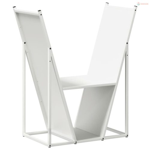 Fehér hidegen hengerelt acél tűzifatároló 69,5x35x81 cm