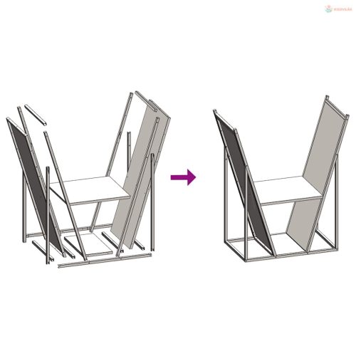 Fehér hidegen hengerelt acél tűzifatároló 69,5x35x81 cm