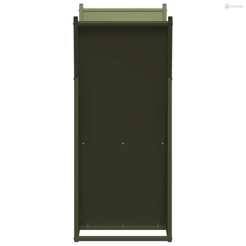 Olívazöld hidegen hengerelt acél tűzifatároló 69,5x35x81 cm