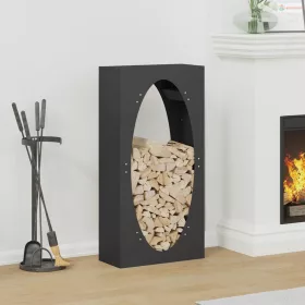 Fekete hidegen hengerelt acél tűzifatároló 50x23x100 cm
