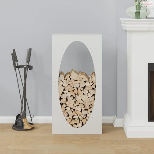 Fehér hidegen hengerelt acél tűzifatároló 50x23x100 cm