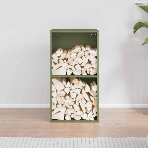 Olívazöld hidegen hengerelt acél tűzifatároló 40x30x75 cm