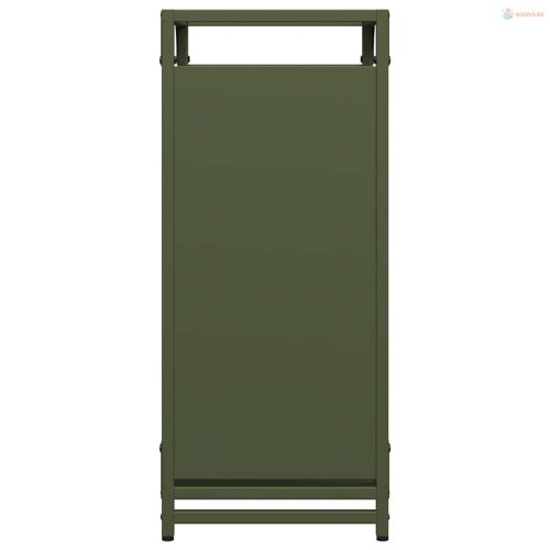 Olívazöld hidegen hengerelt acél tűzifatároló 44x28x65 cm