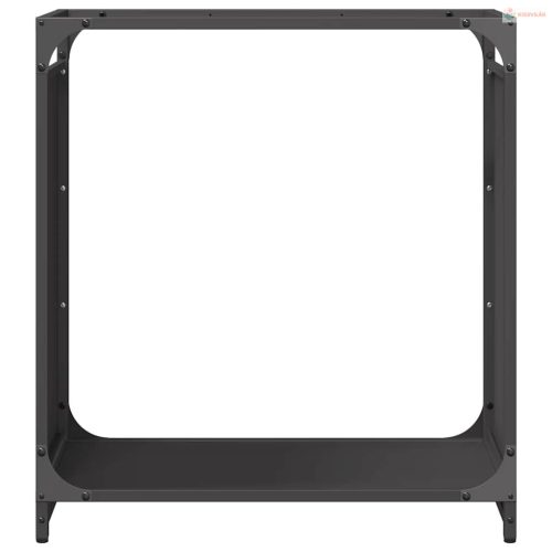 Fekete hidegen hengerelt acél tűzifatároló 60x28x65 cm