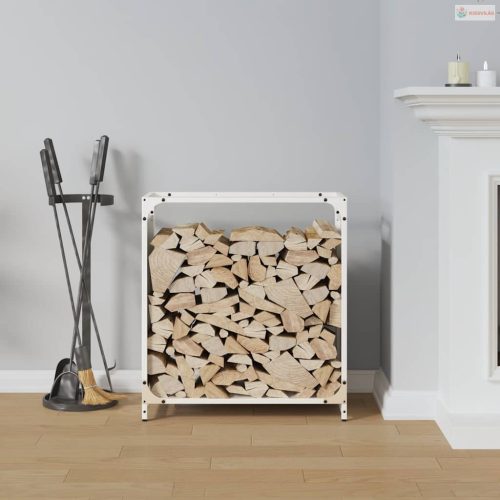 Fehér hidegen hengerelt acél tűzifatároló 60x28x65 cm
