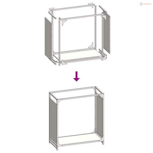 Olívazöld hidegen hengerelt acél tűzifatároló 60x28x65 cm