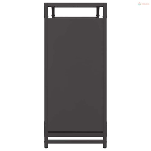 Fekete hidegen hengerelt acél tűzifatároló 90x28x65 cm