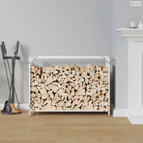 Fehér hidegen hengerelt acél tűzifatároló 90x28x65 cm