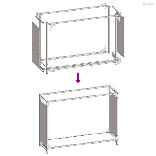 Fehér hidegen hengerelt acél tűzifatároló 90x28x65 cm