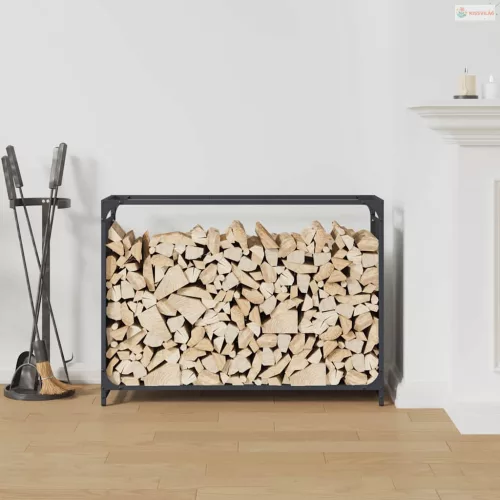 Antracitszürke hidegen hengerelt acél tűzifatároló 90x28x65 cm