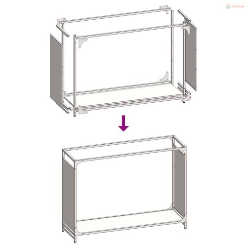 Antracitszürke hidegen hengerelt acél tűzifatároló 90x28x65 cm