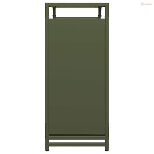 Olívazöld hidegen hengerelt acél tűzifatároló 90x28x65 cm