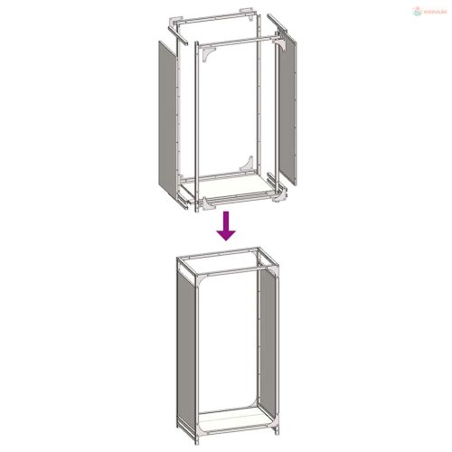 Fekete hidegen hengerelt acél tűzifatároló 44x28x90 cm