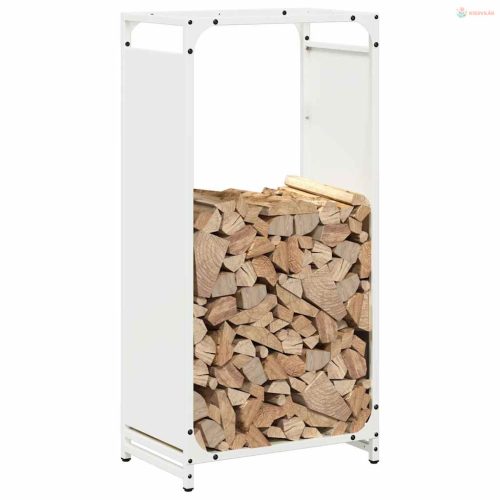 Fehér hidegen hengerelt acél tűzifatároló 44x28x90 cm