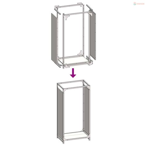 Fehér hidegen hengerelt acél tűzifatároló 44x28x90 cm