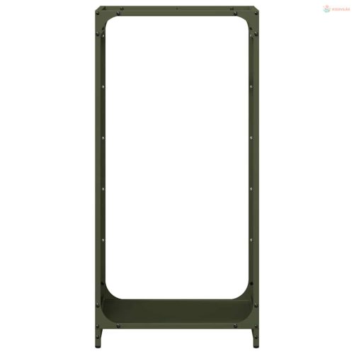 Olívazöld hidegen hengerelt acél tűzifatároló 44x28x90 cm