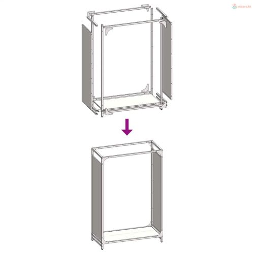 Fekete hidegen hengerelt acél tűzifatároló 60x28x90 cm
