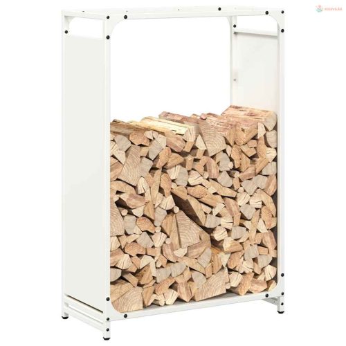 Fehér hidegen hengerelt acél tűzifatároló 60x28x90 cm