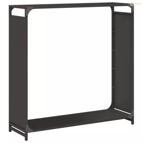 Fekete hidegen hengerelt acél tűzifatároló 90x28x90 cm