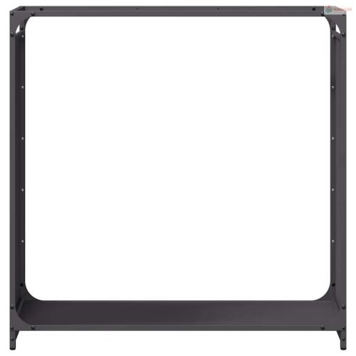 Fekete hidegen hengerelt acél tűzifatároló 90x28x90 cm