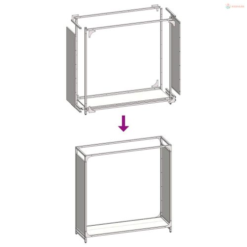 Antracitszürke hidegen hengerelt acél tűzifatároló 90x28x90 cm