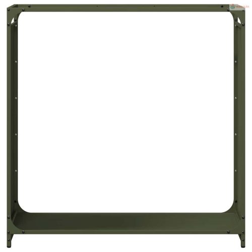 Olívazöld hidegen hengerelt acél tűzifatároló 90x28x90 cm