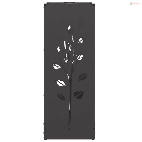 Fekete hidegen hengerelt acél tűzifatároló 40x30x80 cm
