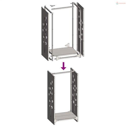 Fehér hidegen hengerelt acél tűzifatároló 40x30x80 cm