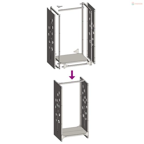 Antracitszürke hidegen hengerelt acél tűzifatároló 40x30x80 cm