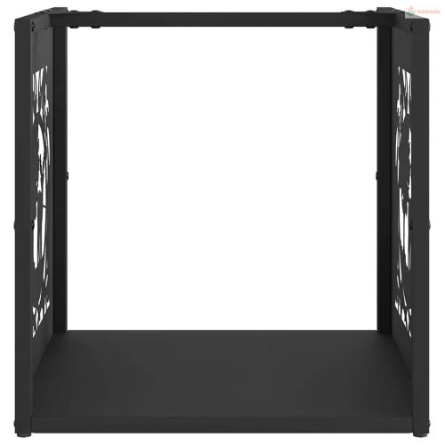 Fekete hidegen hengerelt acél tűzifatároló 40x40x40 cm